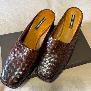Sesto Meucci Brown Woven Leather Shoes 9.5